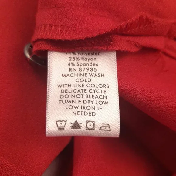 Red Botton Up Single Breasted Blouse - Susan Graver - Size XL - NeverWorn - Picture 3 of 4